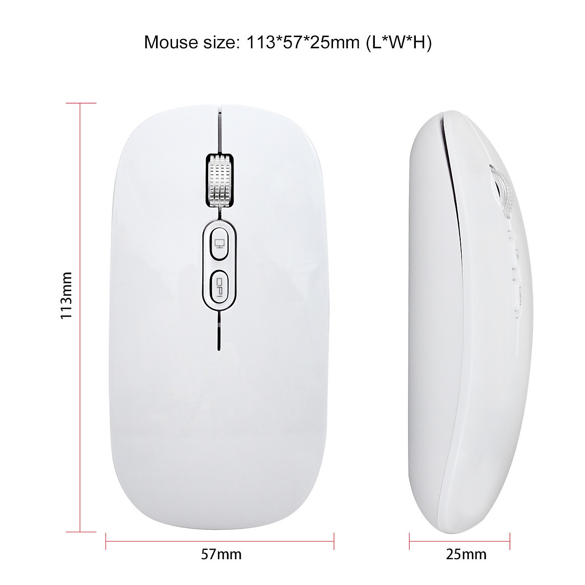 Chuột không dây HXSJ M103B wireless Bluetooth tự sạc pin siêu mỏng không gây tiếng ồn chuyên dùng cho Máy tính, pc, Laptop, Tivi - Hàng chính hãng