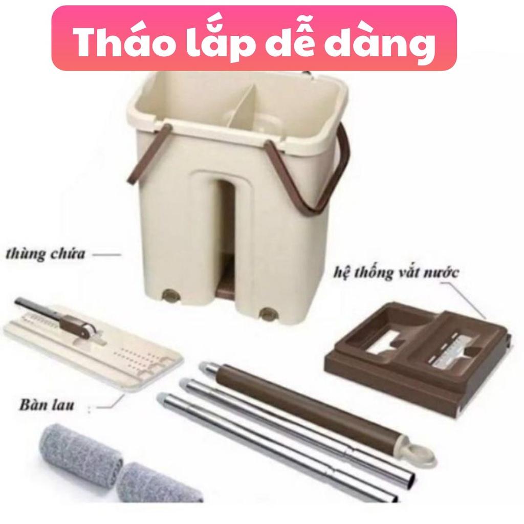 Bộ cây lau nhà ,chổi lau nhà thông minh tự vắt TẶNG Kèm 2 miếng lau siêu sạch