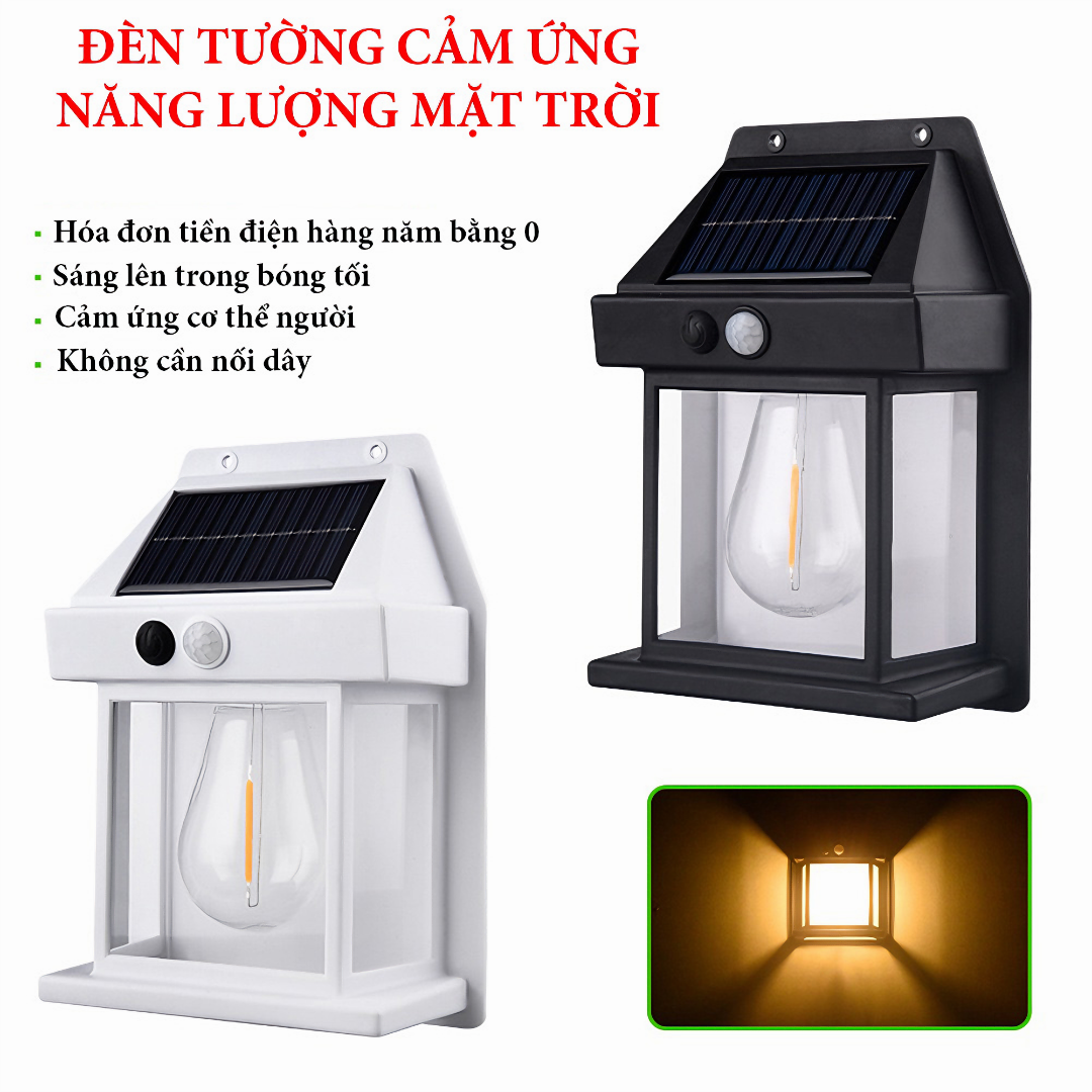 Đèn led năng lượng mặt trời KG888 cảm ứng chuyển động ánh sáng thông minh siêu sáng cảm ứng nhiệt sáng tối ngày đêm hồng ngoại khi có người 1800mah - Hàng chính hãng