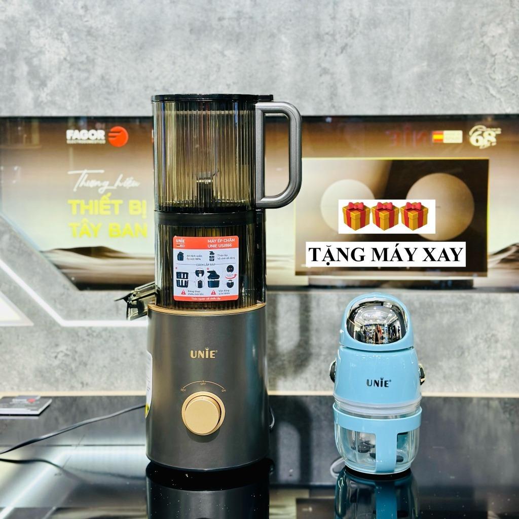 Máy Ép Chậm Unie USJ866, Ống Tiếp 120mm Cắt Ép Nguyên Quả Công Suất 200w, Hàng Chính Hãng