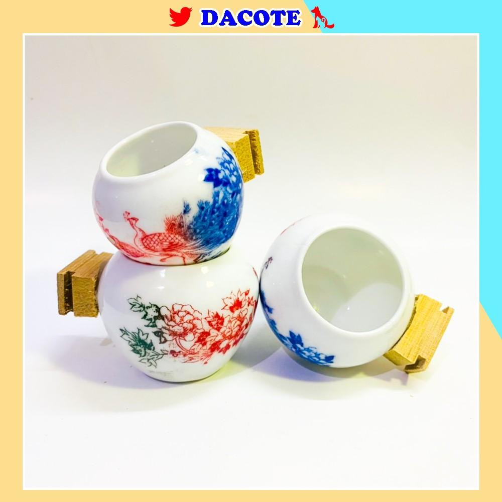 Cóng chào mào  chất liệu gốm sứ cao cấp họa tiết siêu đẹp  - Combo 3 cóng sứ chào mào