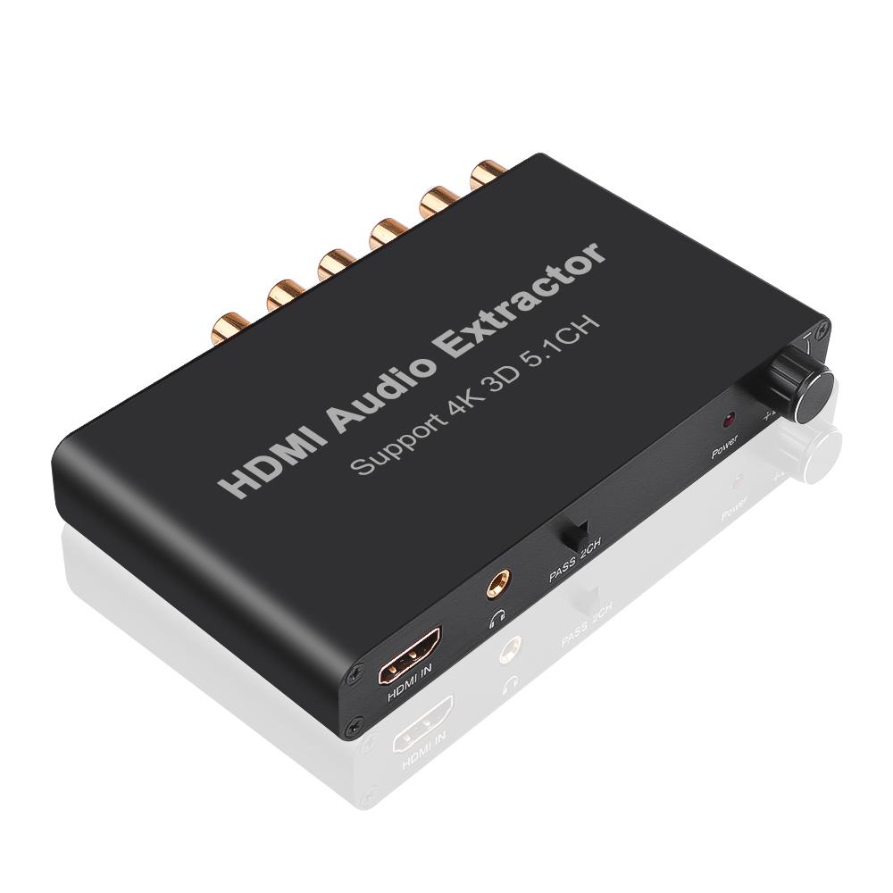 4K 5.1CH HDMI actactitor Decode Decode hợp tác với RCA AC3/DST đến 5.1 Bộ chuyển đổi tương tự bộ khuếch đại cho PS4 DVD Player HDTV