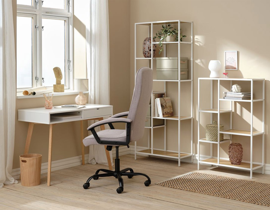 Ghế làm việc | JYSK Skodsborg | vải polyester | xám | R66xS68xC113/123cm