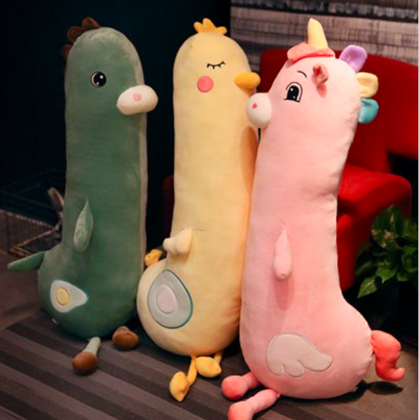 Thú nhồi bông khủng long dài cute - Size 120cm - Quà tặng gấu bông khủng long khủng lồ - Gối ôm mềm mịn cho bé