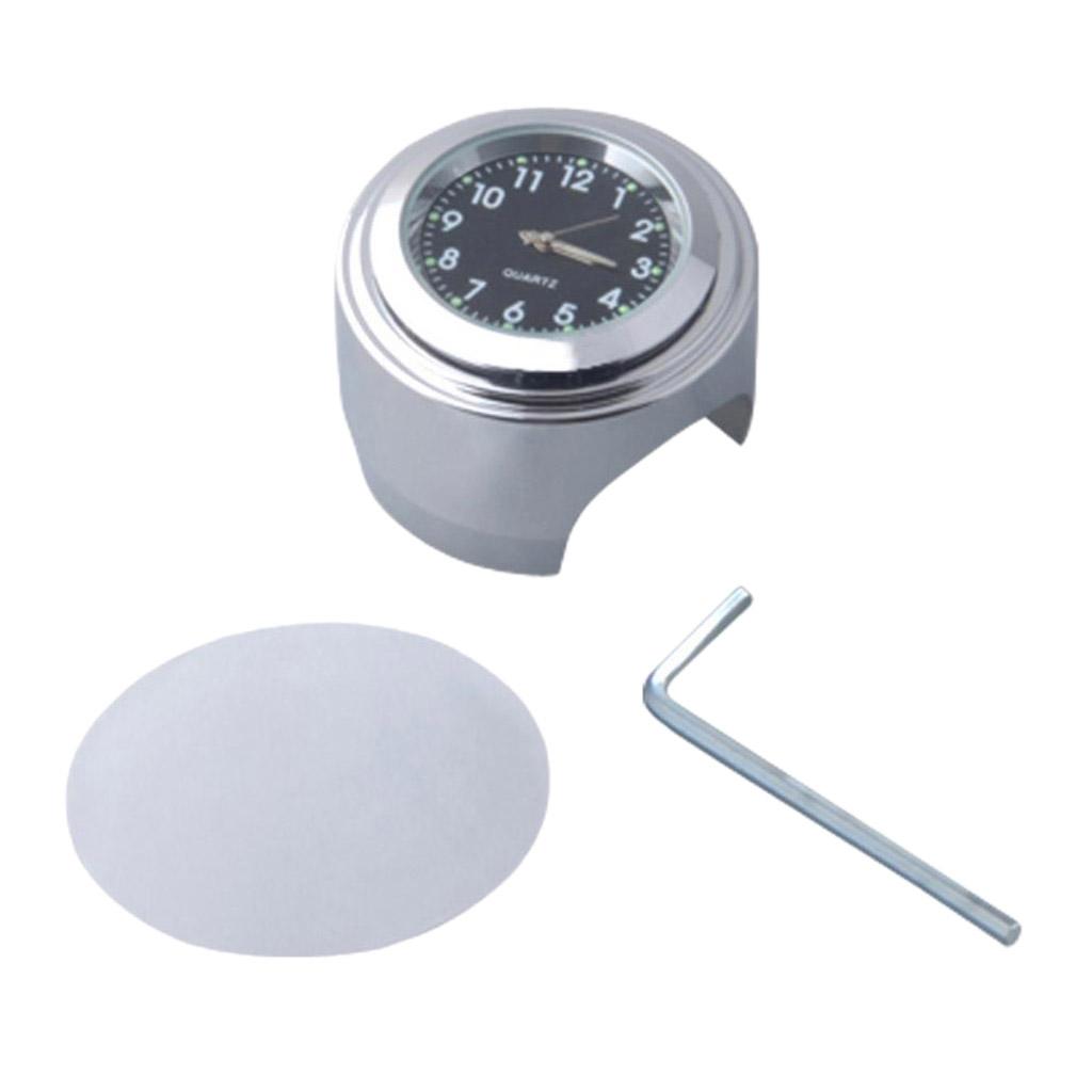 1Pcs Universal Motorcycle Bike Handlebar Mount +Clock Aluminum