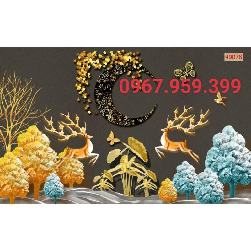 Tranh dán tường 3D trang trí phòng khách phòng ngủ