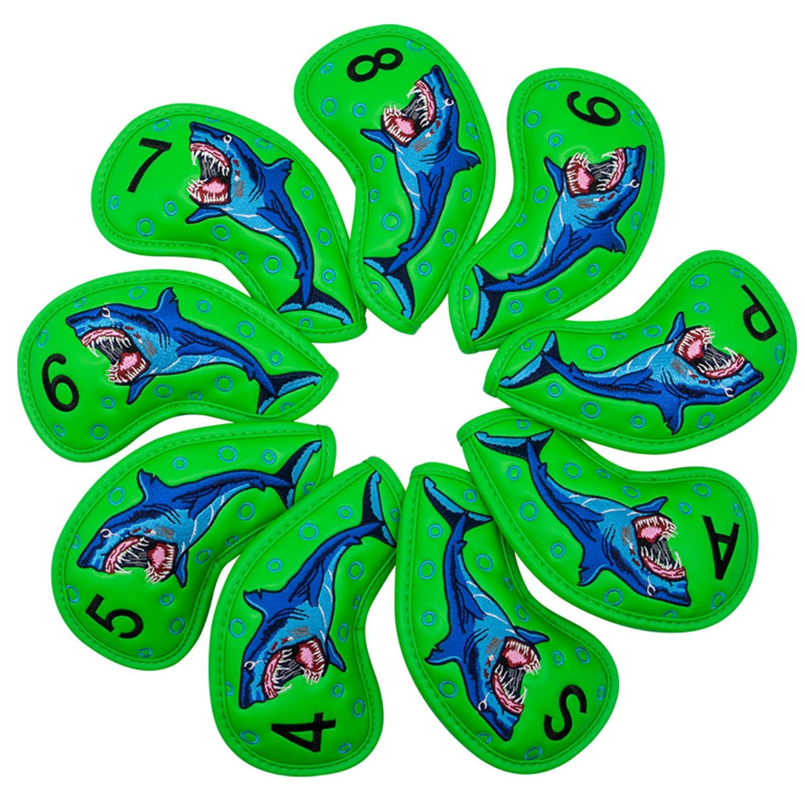 Golf Iron Head Covers PU Leather 9pcs Set Golf Club Protector
