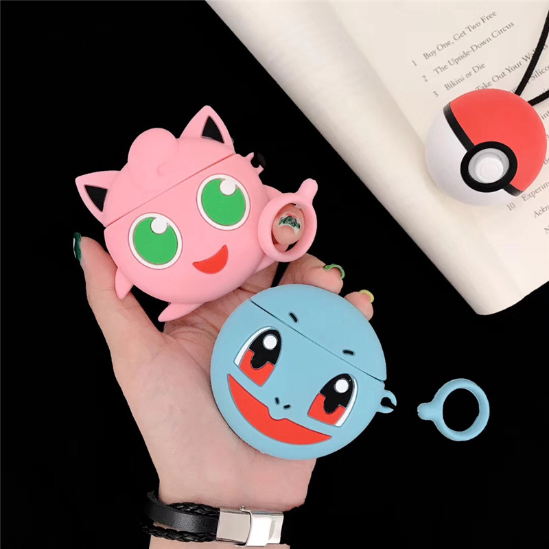 Case Bảo Vệ Dành Cho Tai Nghe Apple Airpods / Airpods 2 Hình Pokemon Kèm Móc Treo