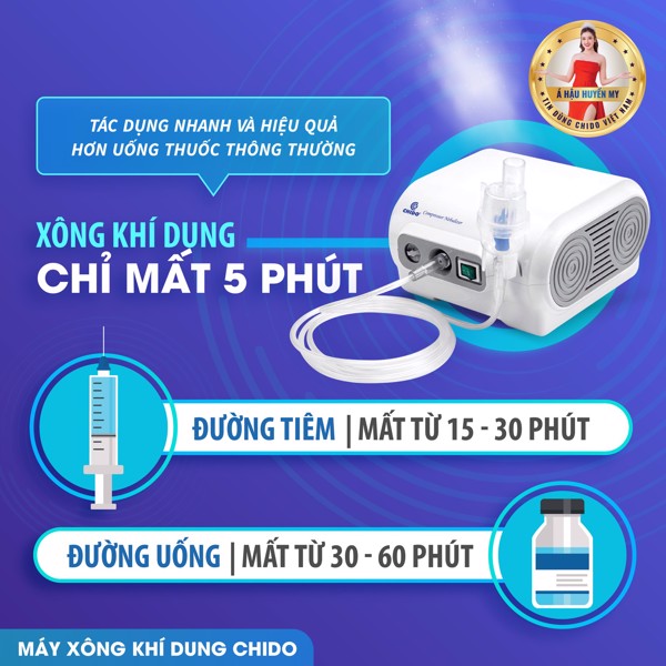 máy xông mũi họng khí dung chido - công nghệ nhật bản 2