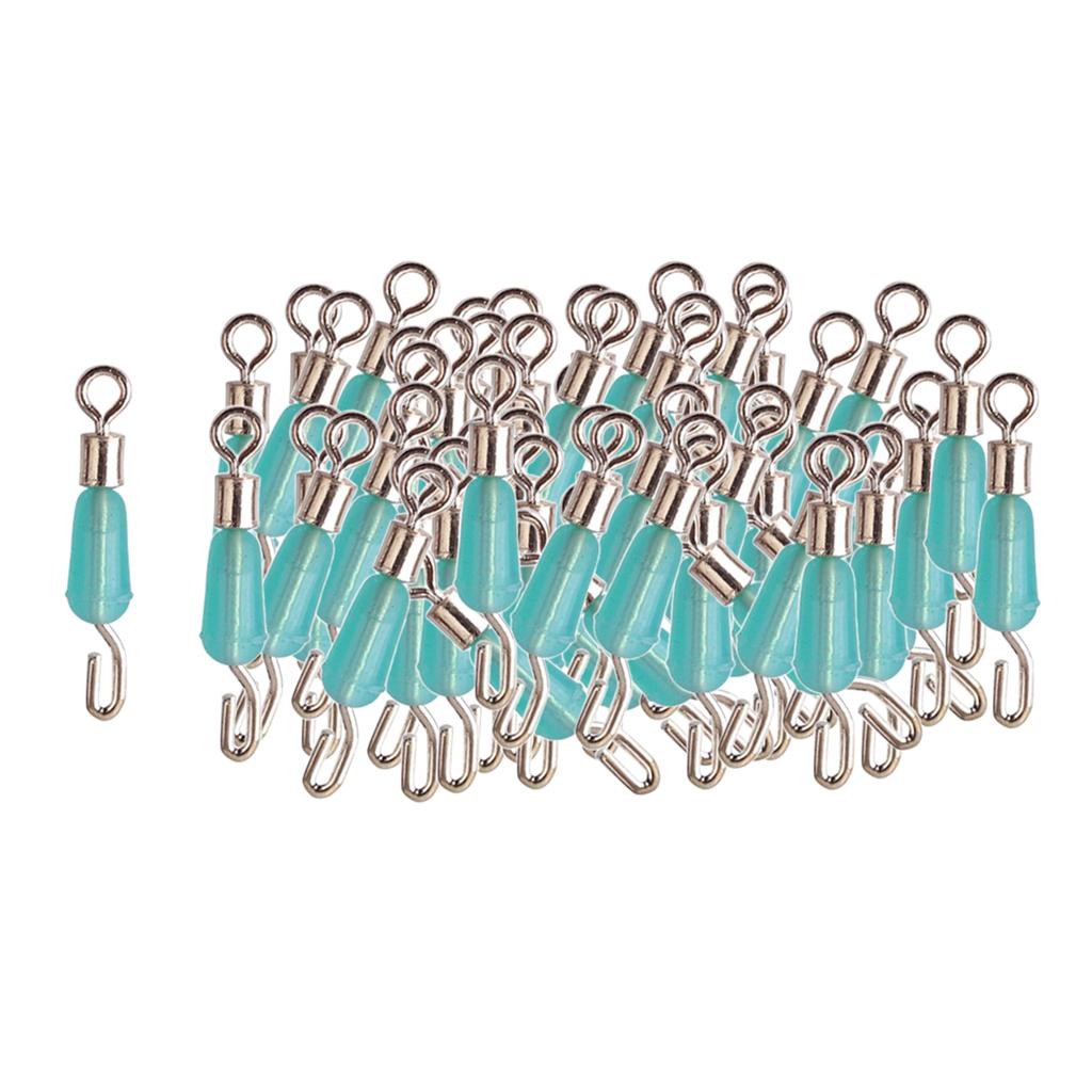 100pcs Fishing Sub-line Link Connectors Quick Change Rolling Swivels Clips
