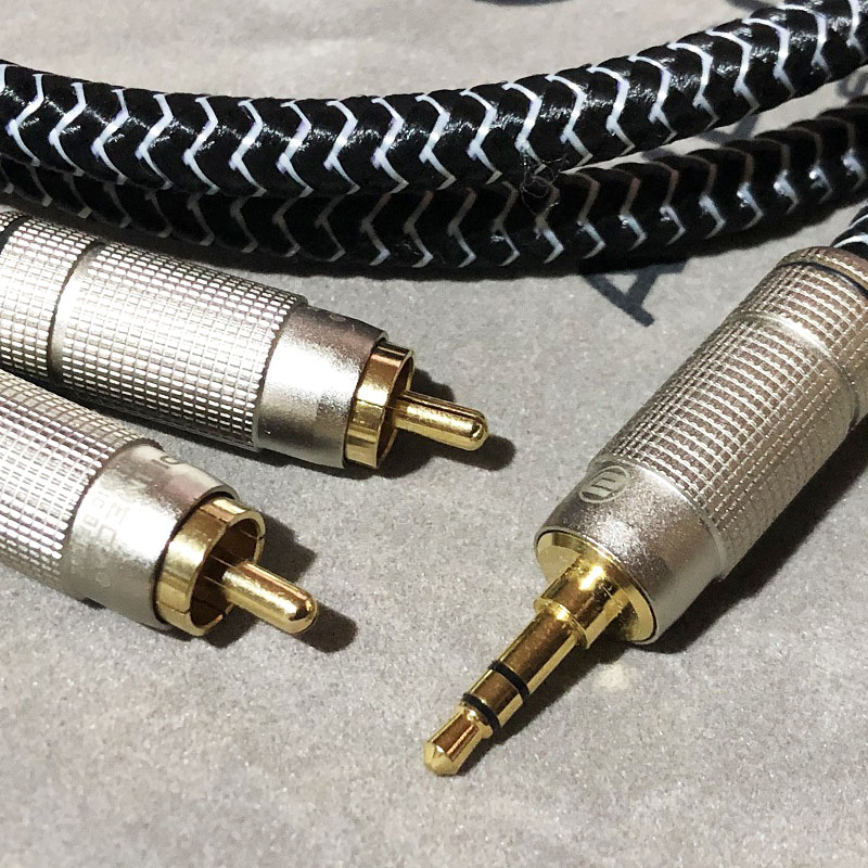 Dây Tín Hiệu Âm Thanh Chống Nhiễu 3.5mm ra 2 Đầu RCA Mạ Vàng AUDIOMECA SW-1290 Tặng Kèm Túi Nhung Cao Cấp - Hàng Chính Hãng