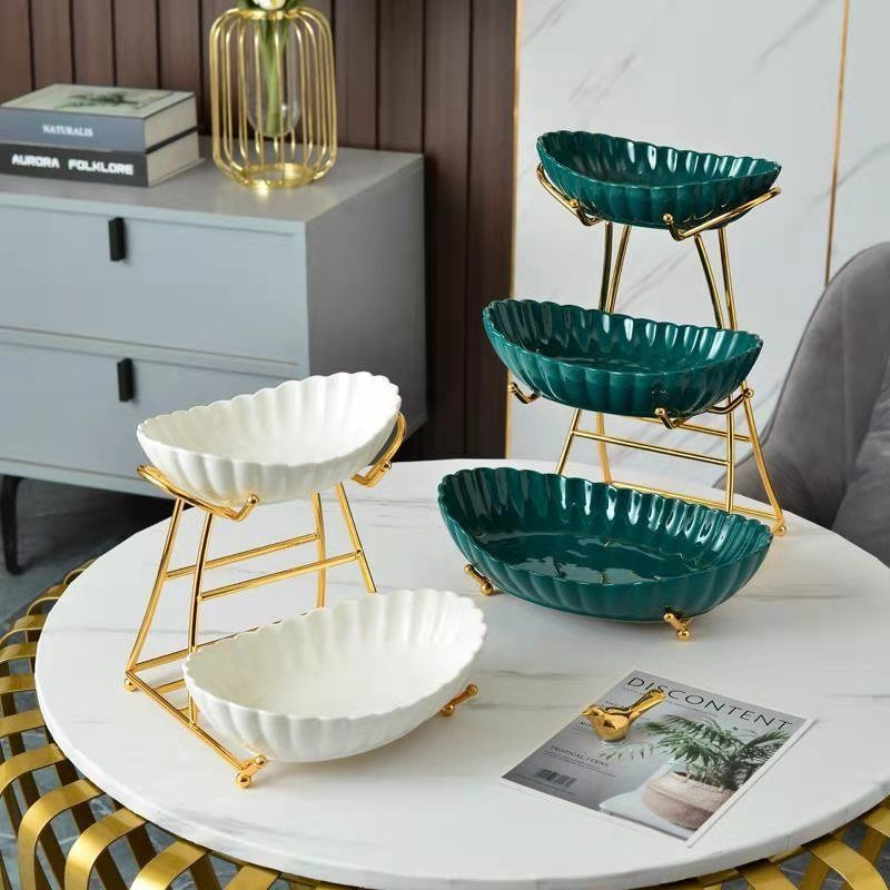 Khay Hoa Quả, Kệ Để Bánh Kẹo 3 Tầng Phong Cách Châu Cao Cấp DECOR LUXURY - Hàng Nhập Khẩu