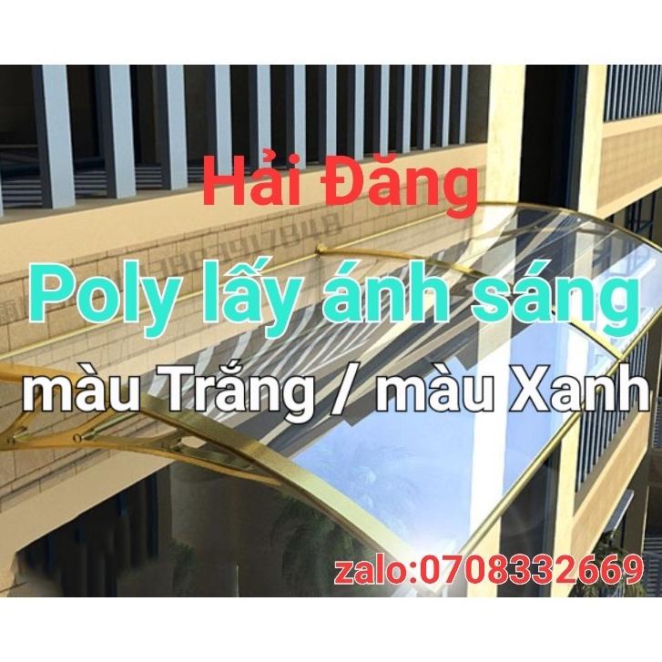 Tôn nhựa phẳng POLY lấy sáng màu TRẮNG TRONG/ MÀU XANH TRONG,lấy sáng lợp mái nhà