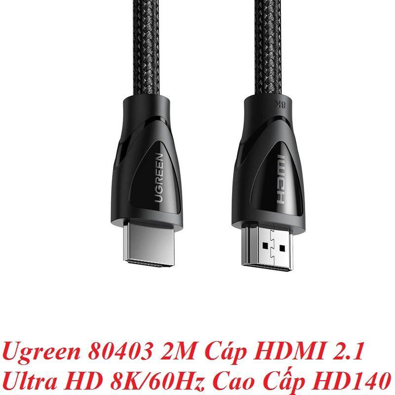 Ugreen UG80403HD140TK 2M HDMI 2.1 8K 60Hz 4K 120hz màu đen Cáp Ultra HD Cao Cấp - HÀNG CHÍNH HÃNG