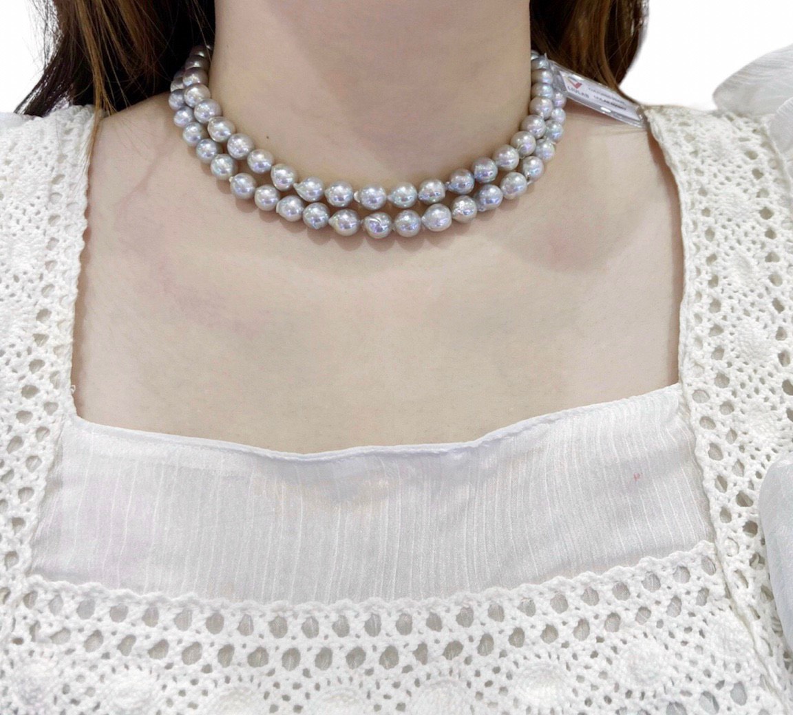 Chuỗi Ngọc Trai Nước Mặn Akoya Ánh Xám - MOON Jewelry