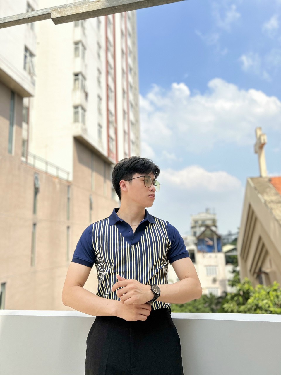 Áo trụ Polo co giãn có cổ