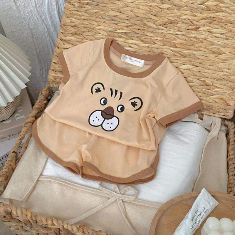 Bộ cotton hình con hổ cho bé trai và gái