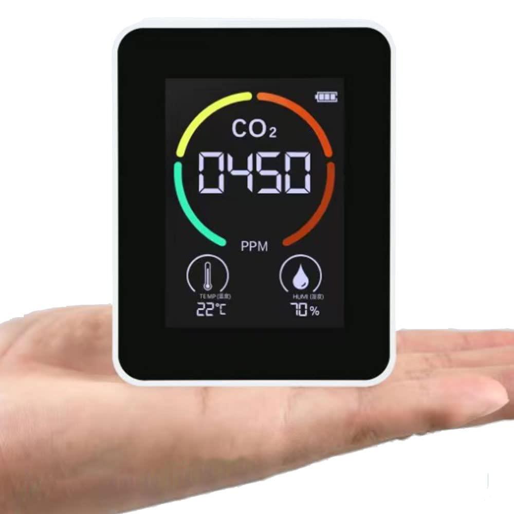 Máy theo dõi không khí phòng CO2 di động, với độ ẩm không khí nhiệt độ môi trường, 400-5000pm, thiết bị đo CO2 cho tại nhà, văn phòng, phòng tập thể dục, xe hơi