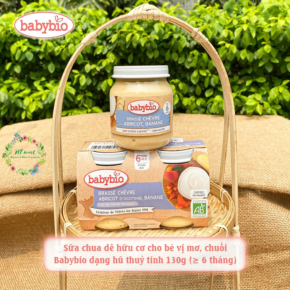 Sữa chua dê hữu cơ cho bé BabyBio hũ thủy tinh 130gr