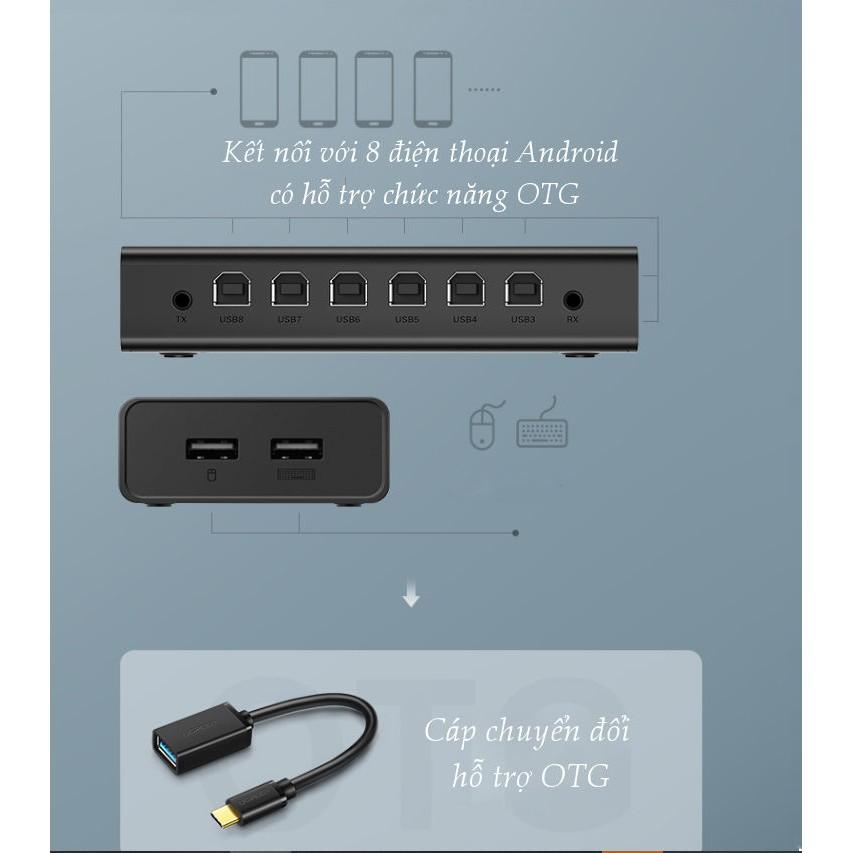 Bộ chuyển mạch KVM UGREEN CM229 60102 bộ chuột & bàn phím điều khiển đồng bộ 8 máy tính - Hãng chính hãng