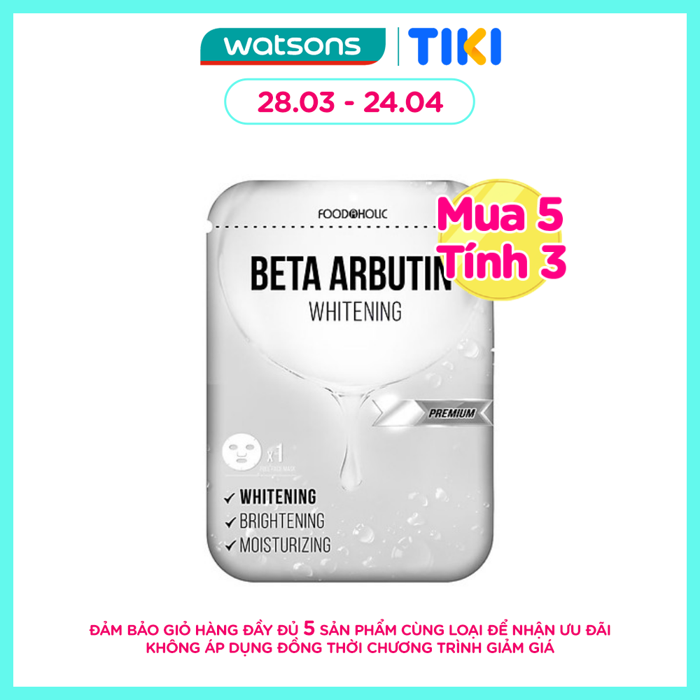 Mặt Nạ Foodaholic Dưỡng Trắng Làm Đều Màu Da Beta Arbutin Whitening Mask 23ml