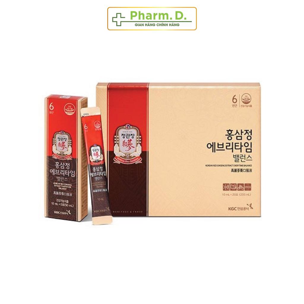 Tinh Chất Hồng Sâm Pha Sẵn EveryTime Balance KGC Cheong Kwan Jang (Hộp 20 gói, 30 gói x 10ml)