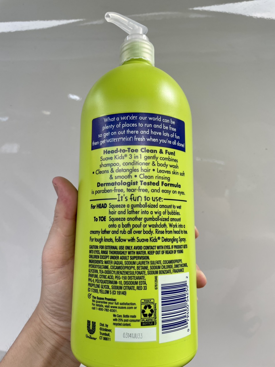 Mua Gội xã tắm Suave Kids 3in1 dưa hấu đỏ Shampoo + Conditioner + Body Wash   lít tại US247 Mart