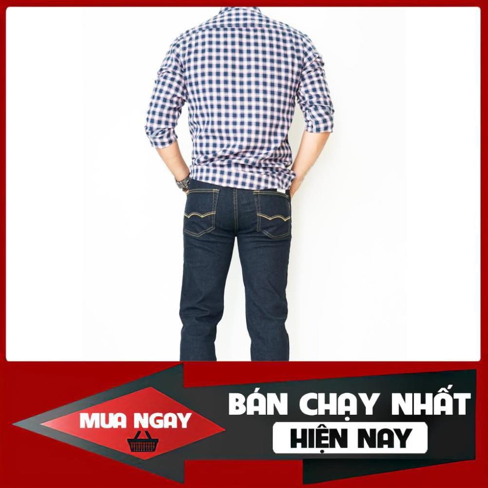 Quần Jeans ống đứng, dáng suông, co giãn nhẹ. Hàng xịn Made in Cambodia