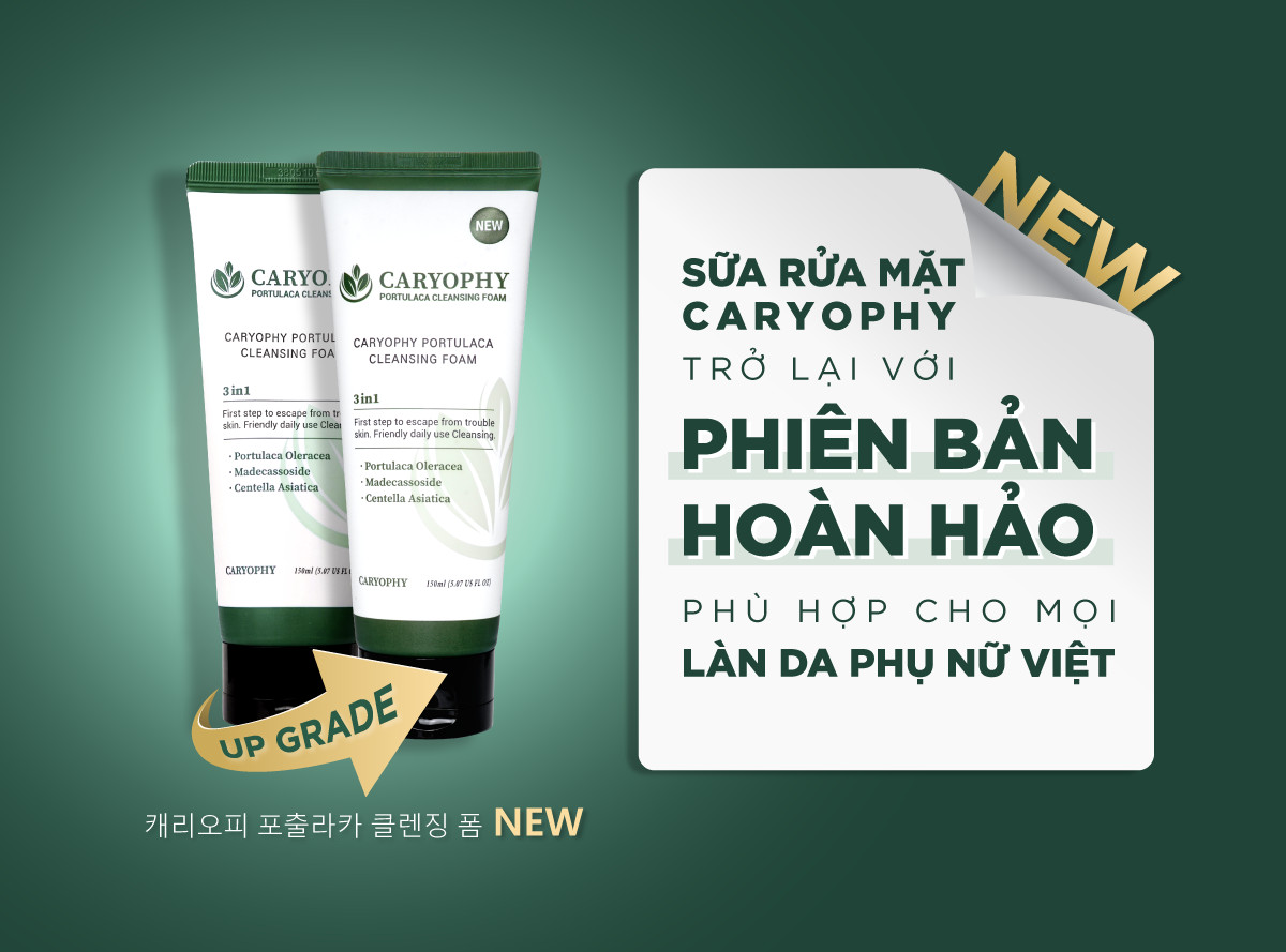 Bộ đôi sữa rửa mặt Caryophy 150ml và Serum Caryophy 10ml