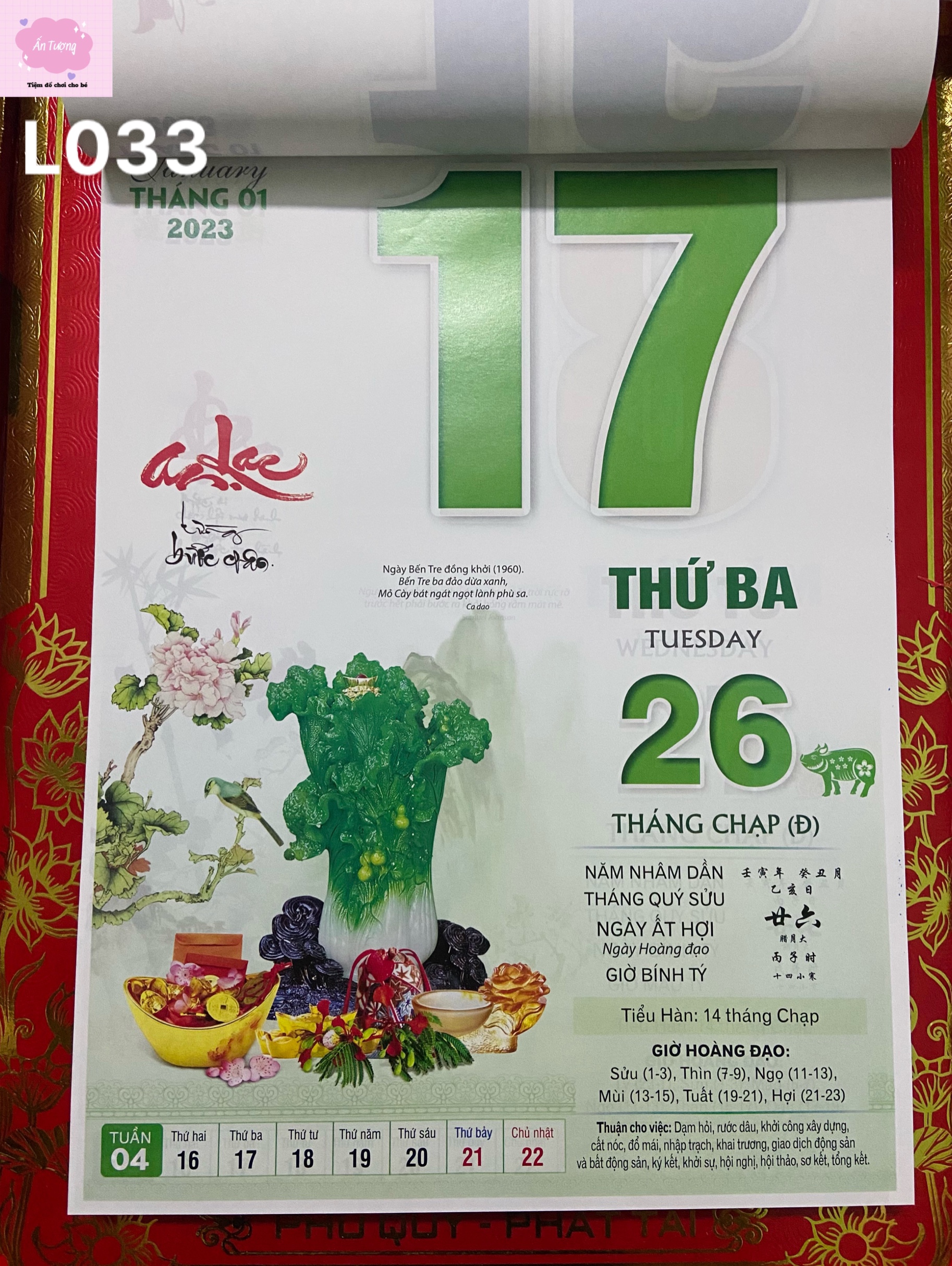 Bộ lịch Giáp Thìn 2024 - Lịch Bloc Cực Đại -chủ đề " Việt Nam Mến Thương" - L033