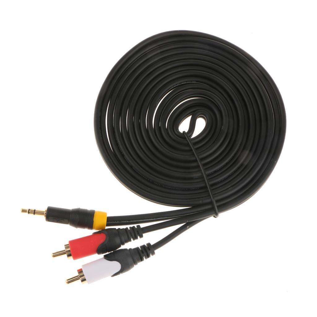 3.5mm Male to 2RCA Male Cable Audio Adapter Converter Y Splitter