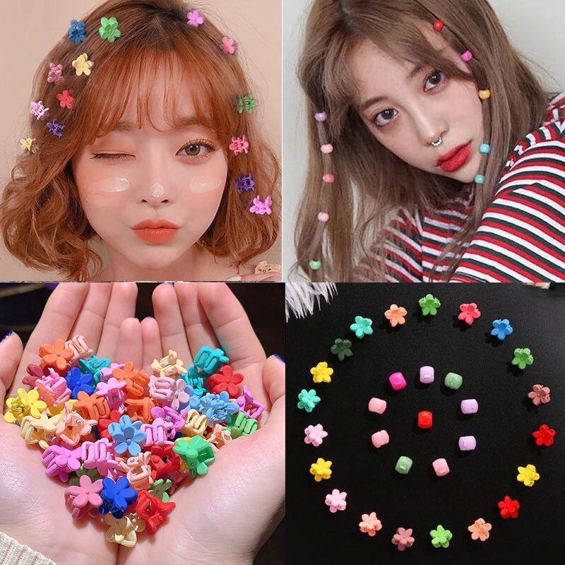 SET 14 - KẸP MINI HOA NHÍ HOẶC TRÒN MIX MÀU ĐÁNG YÊU CHO BÉ - NUNAM SHOP