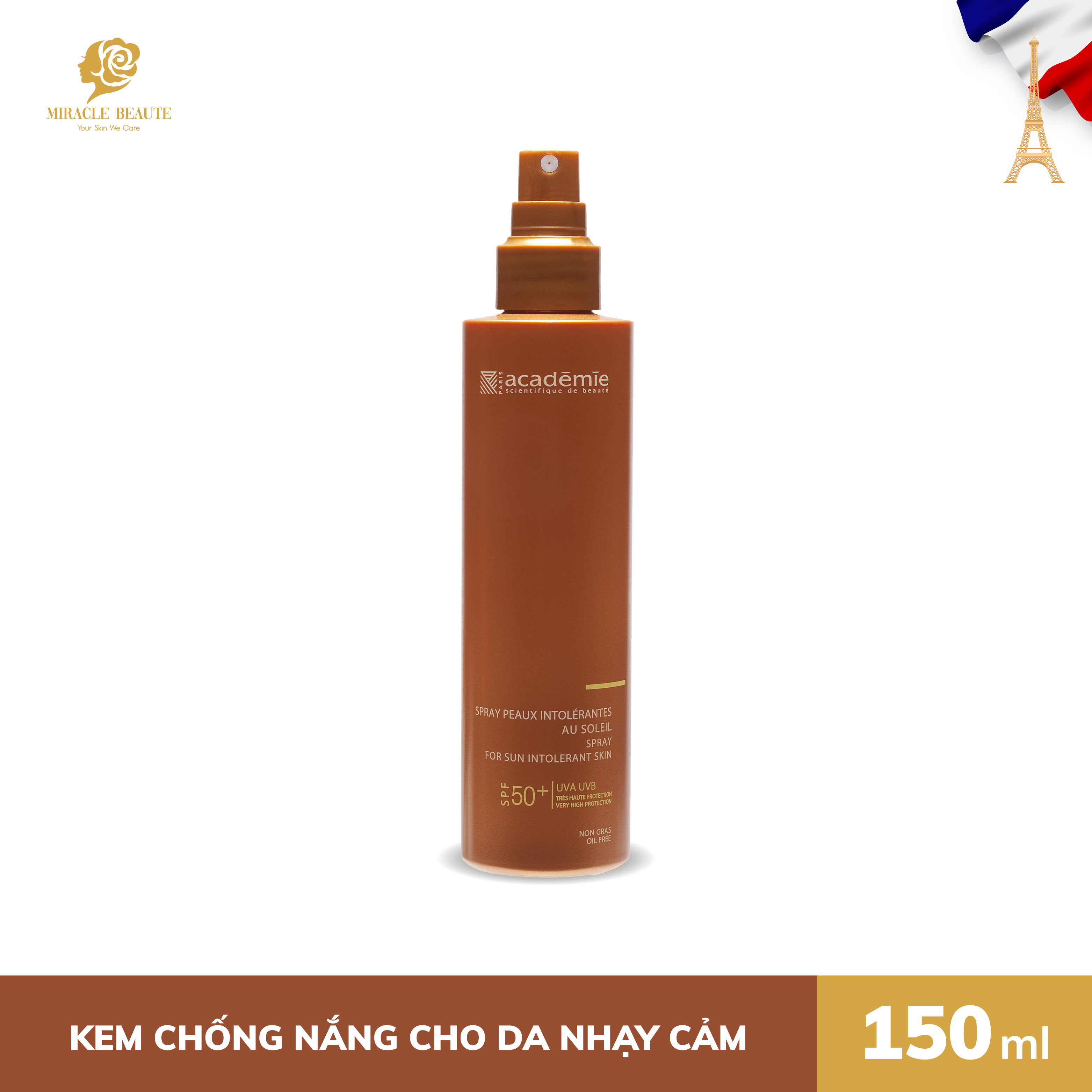 Kem chống nắng bổ sung dưỡng ẩm - SPRAY PEAUX INTOLERANTES AU SOLEIL SPF50+  - Academie Scientifique de Beaute