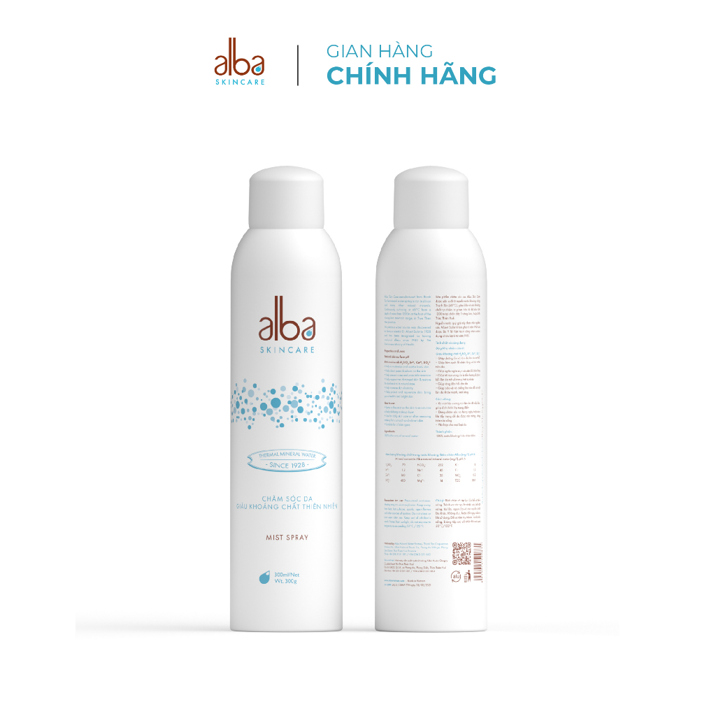 Combo 2 Xịt khoáng Alba Skin Care chống lão hóa dưỡng ẩm dành cho da khô 300ml