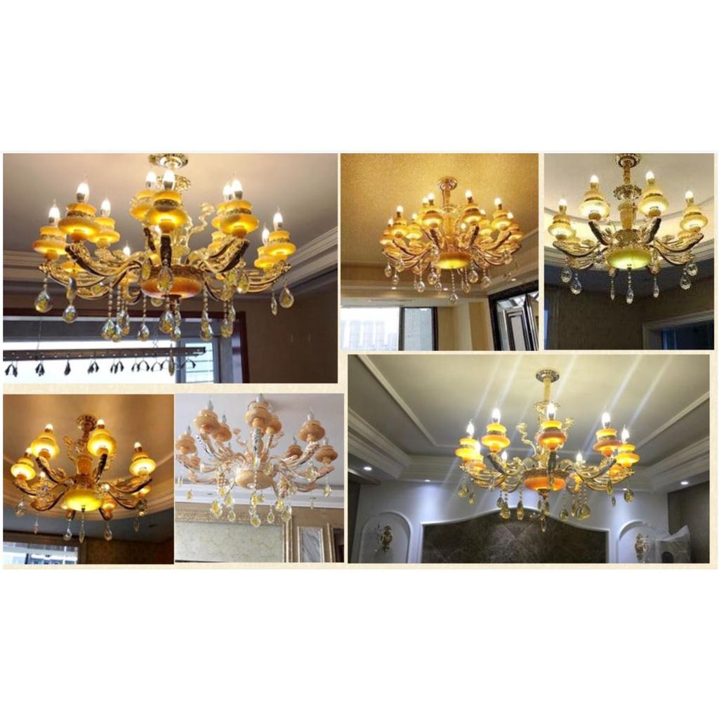 Đèn chùm MIWER phong cách sang trọng loại 8 tay trang trí nhà cửa hiện đại - kèm bóng LED