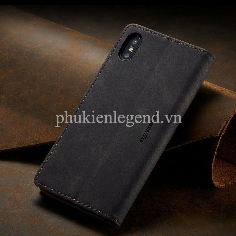 Bao da bò thật dạng ví chính hãng Caseme dành cho iPhone Xs Max