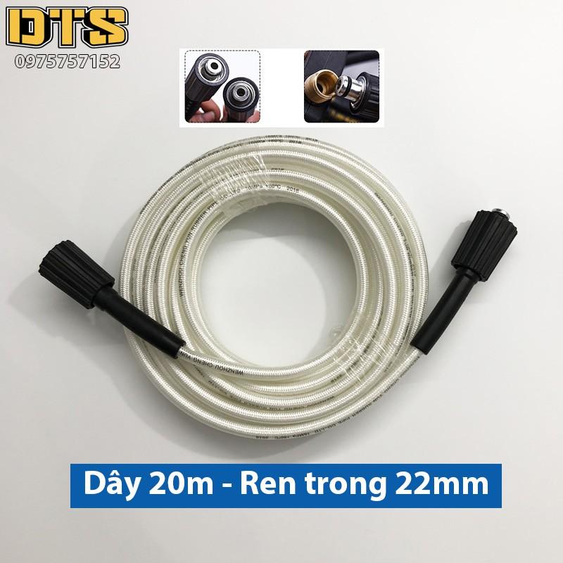 20m Dây rửa xe cao áp cho máy xịt rửa áp lực - Ren trong 22mm