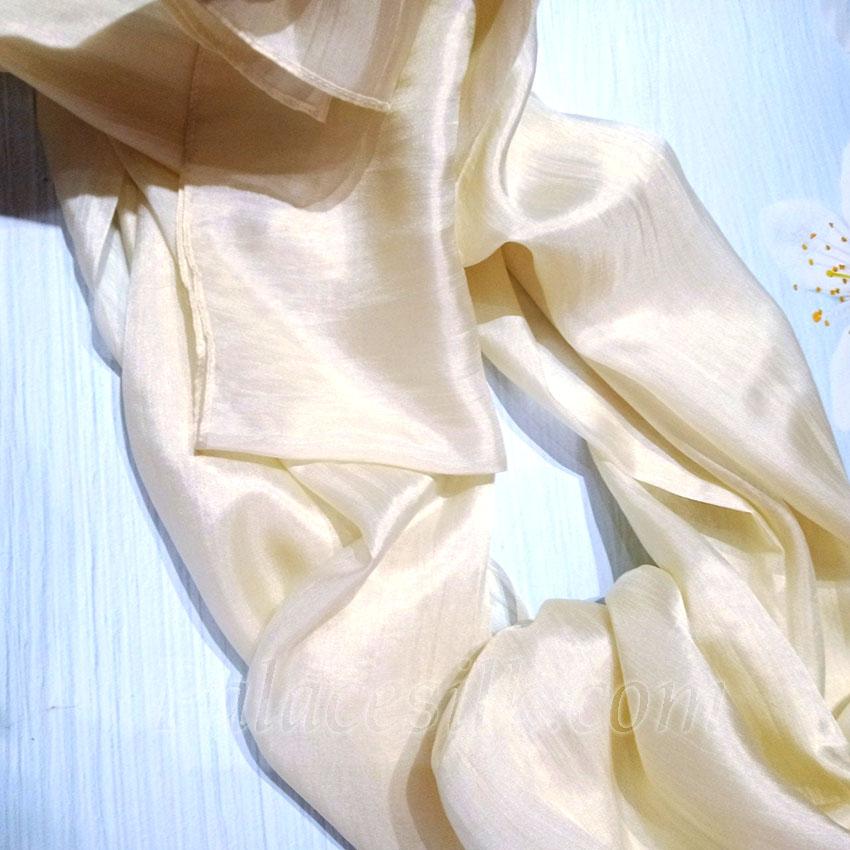 Khăn Lụa Tơ Tằm Palacesilk trơn màu trắng#mềm mượt#nhẹ#thoáng, 100% silk, kích thước 180*85cm