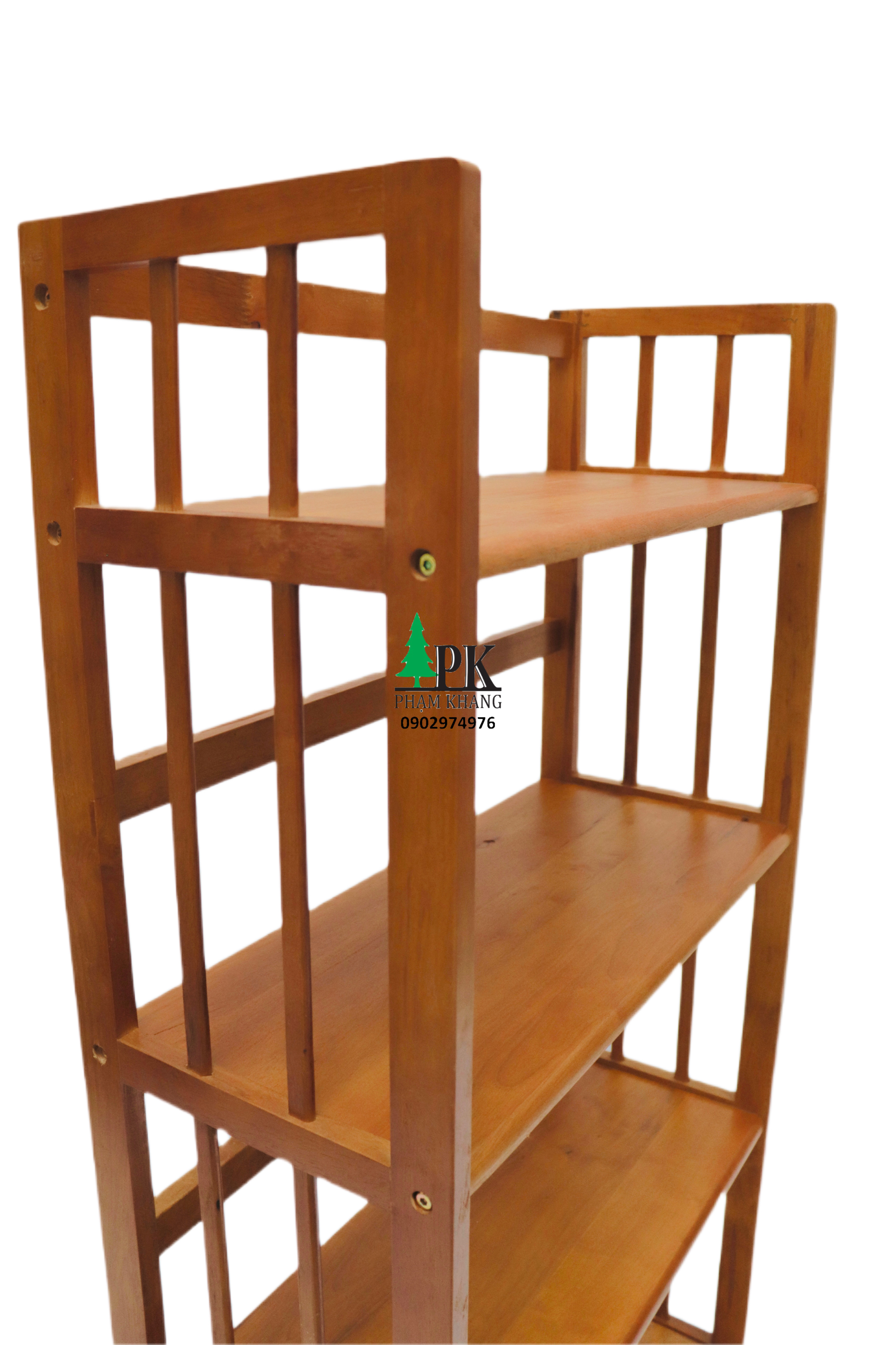 Kệ sách 4 tầng rộng 64 cm Start Decor - Gỗ cao su tự nhiên - Màu Gỗ Tự Nhiên/ Vàng Cherry