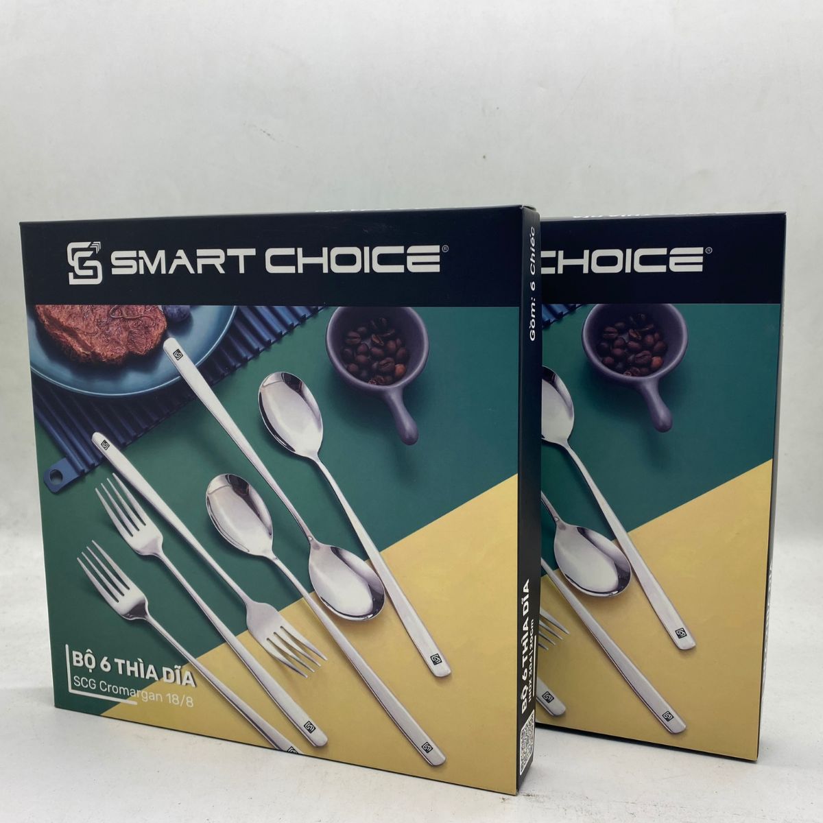 Muỗng Inox, Bộ Thìa Dĩa/Nĩa Inox 304 Cao Cấp SMARTCHOICE ( SET 6 CÓ HỘP ) - Hàng Loại 1 Siêu Dày Dặn, Bền Đẹp, Muỗng Inox Ăn Cơm Cán Dài Sang Trọng