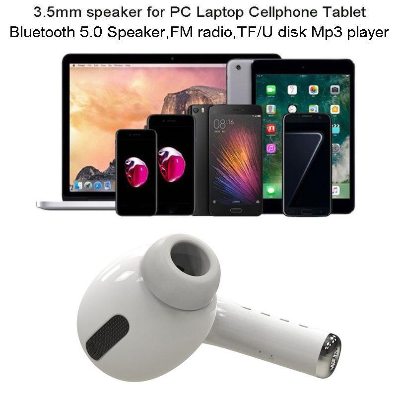 Chế độ tai nghe khổng lồ di động loa bluetooth loa không dây loa âm thanh âm nhạc âm thanh âm nhạc phát thanh phát thanh phát thanh phát thanh soundbar Color: White