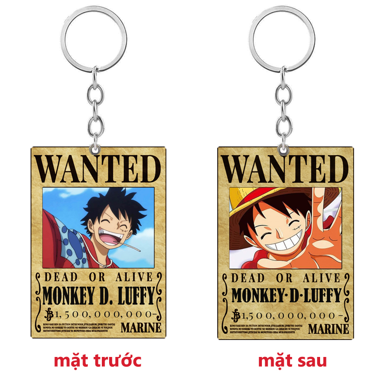 Móc khóa truy nã One piece băng mũ rơm ( 2 mặt khác nhau)