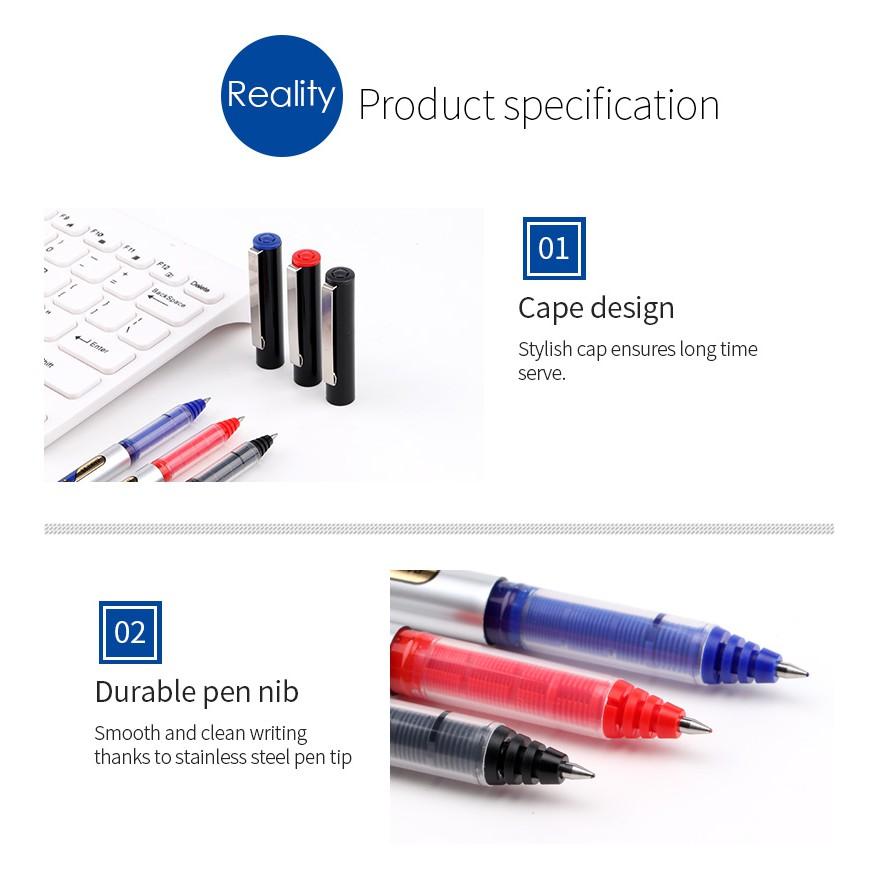 Hộp 12 Cây Bút Ký Tên Mực Nước Lỏng 0.5MM 3 Màu BAOKE/BK109