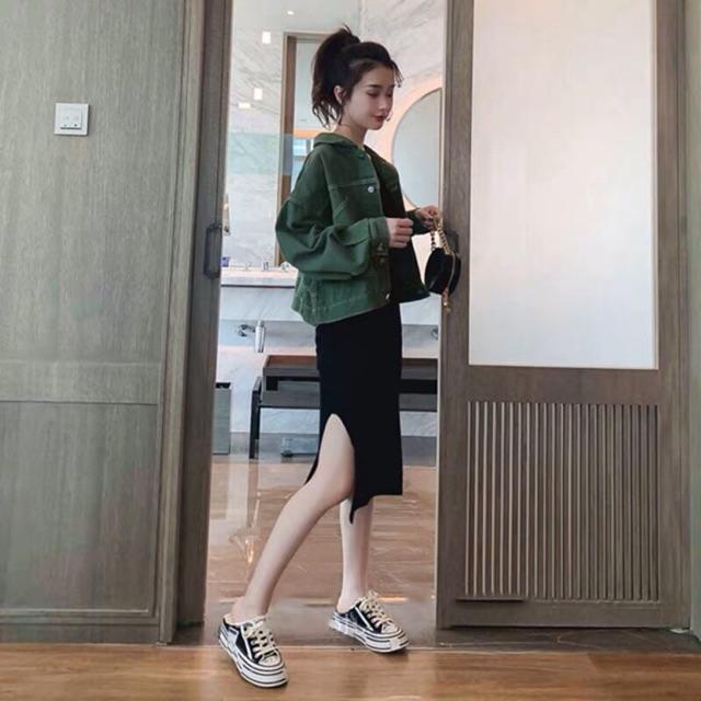 Áo kaki trơn crotop kèm ảnh thật