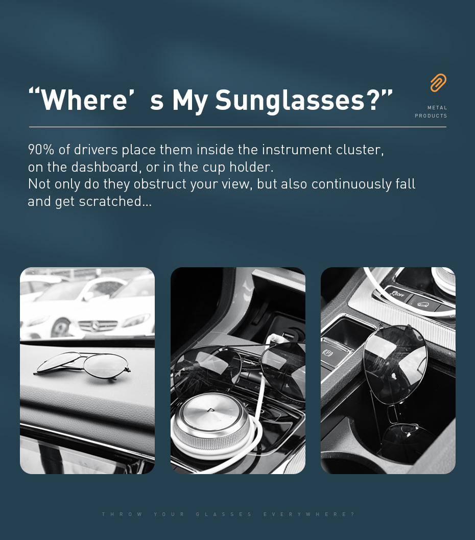 Móc kẹp treo Baseus Platinum Vehicle Eyewear Clip ACYJN- Hàng chính hãng