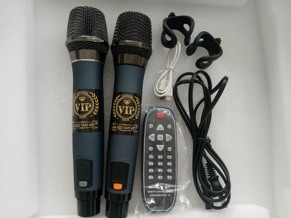Loa kẹo kéo &quot;ALOKIO AL-TP815&quot; karaoke di động - Thùng gỗ - Bass 4 tấc - Dàn nút chỉnh chuyên nghiệp - 2 Micro UHF chỉnh được tần số - Ngoại hình sang trọng - Sản phẩm chính hãng