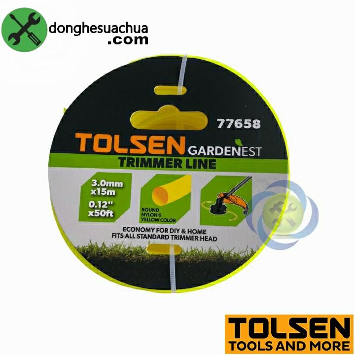 Dây cắt cỏ Tolsen 77658 kích thước 3mm x 15mét màu vàng