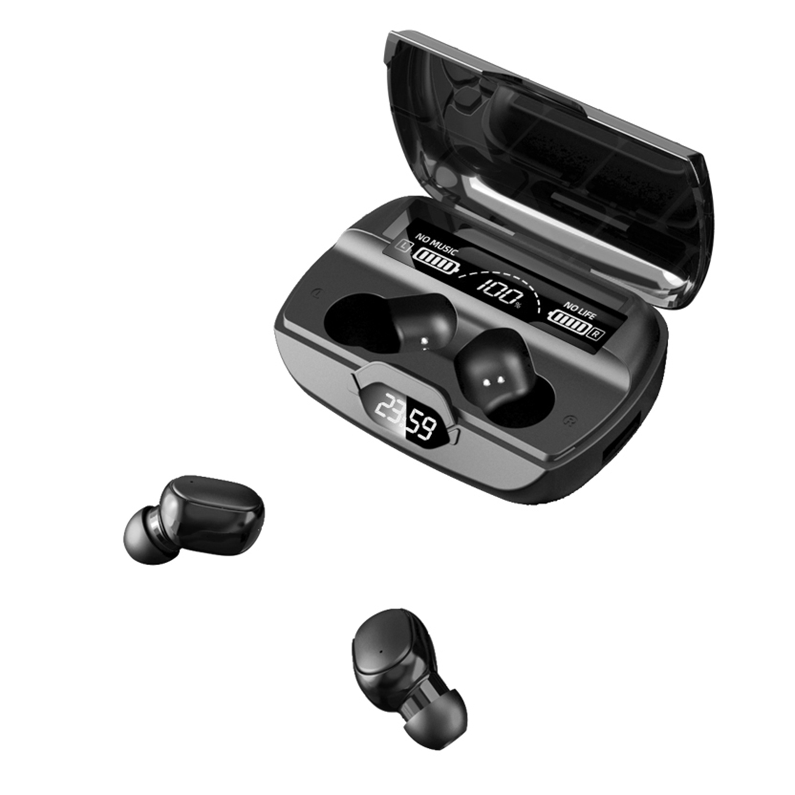 Tai Nghe Không Dây G6 BT5.1 Nối Đồng Hồ Nguồn Hiển Thị 8D Giảm Tiếng Ồn Chống Nước IPX4