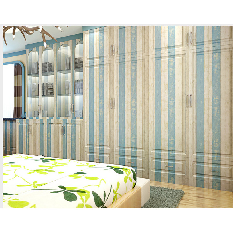 GIẤY DÁN TƯỜNG KHỔ 45CMX10M  VÁN SỌC XANH VÀNG