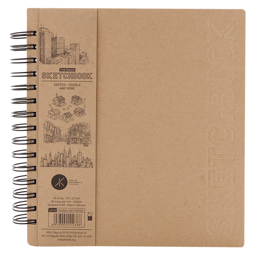 Sổ Vẽ The Basic Sketchbook (L) 90 Trang Simply Daily - Mẫu Ngẫu Nhiên (20 x 22.5 cm)
